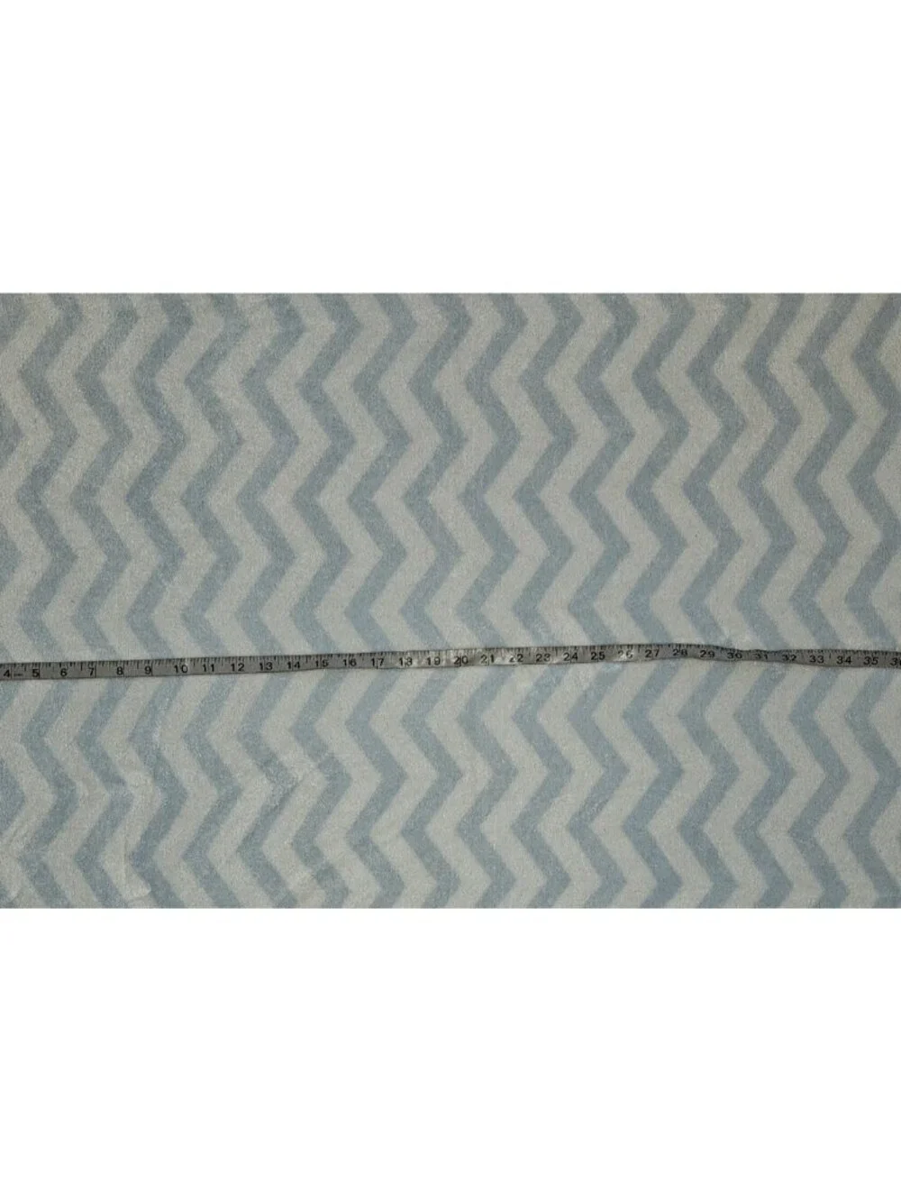 Cozy Baby Blue White Chevron Baby Blanket Fleece Soft 29x40 Zig Zag 119741